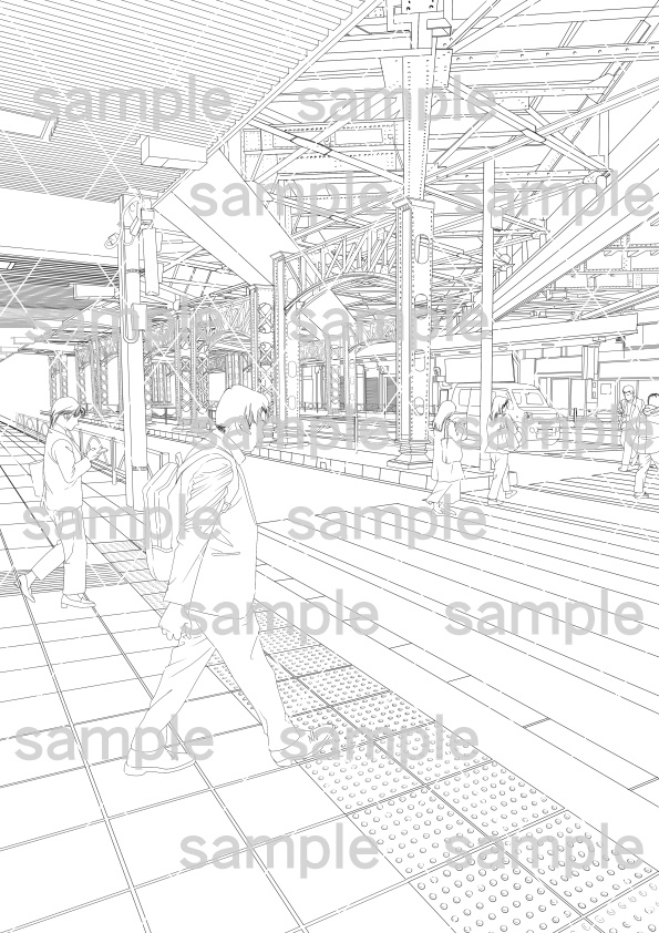 駅前の風景 人なし 人あり