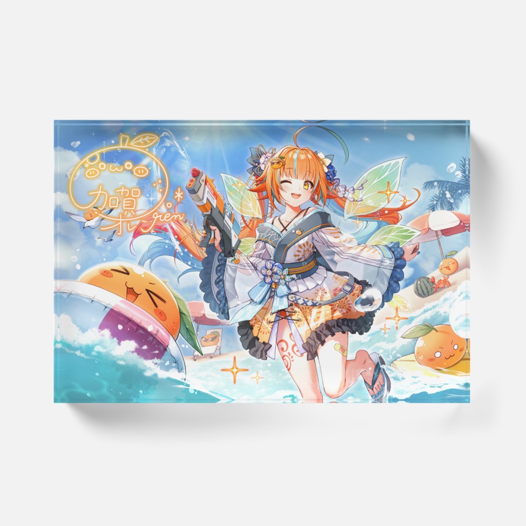 summer acrylic block【twin tails】