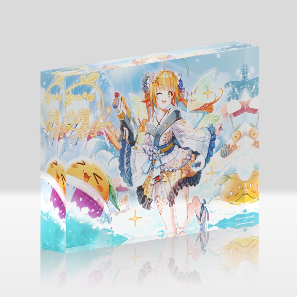 summer acrylic block【twin tails】