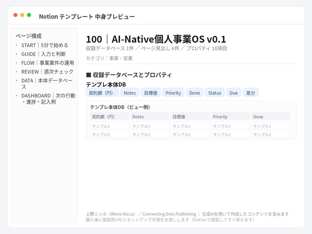 AI-Native個人事業OS v0.1
