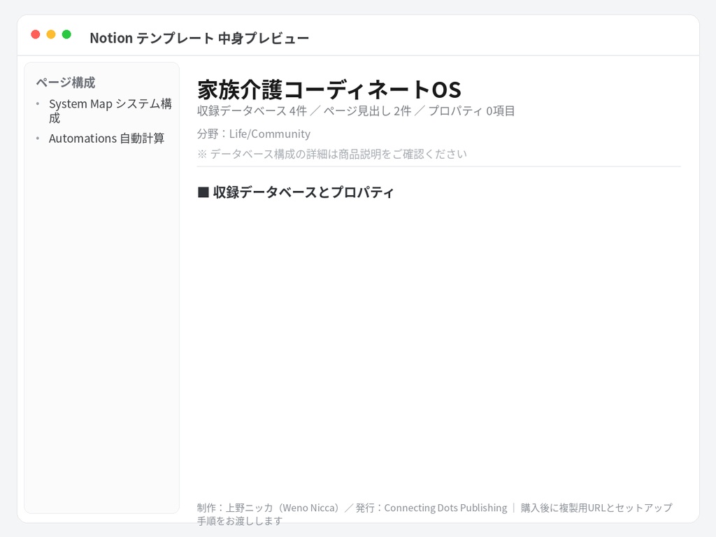 家族介護コーディネートOS|Notionテンプレート