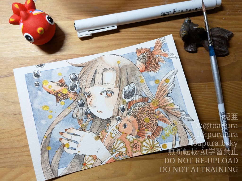 ドローイング原画「新刊表紙絵」
