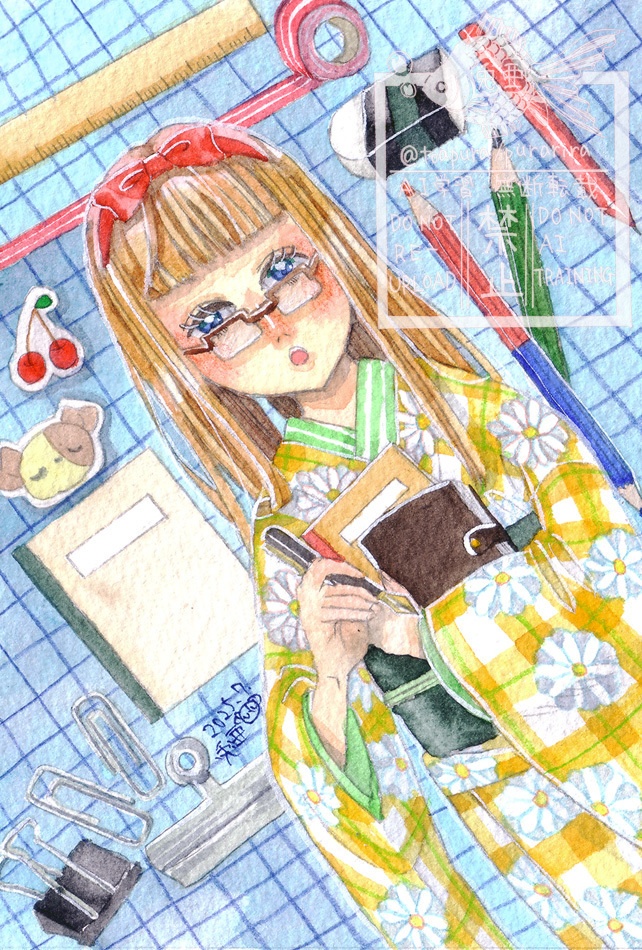フレームレス原画「ときめく文具と画材展」