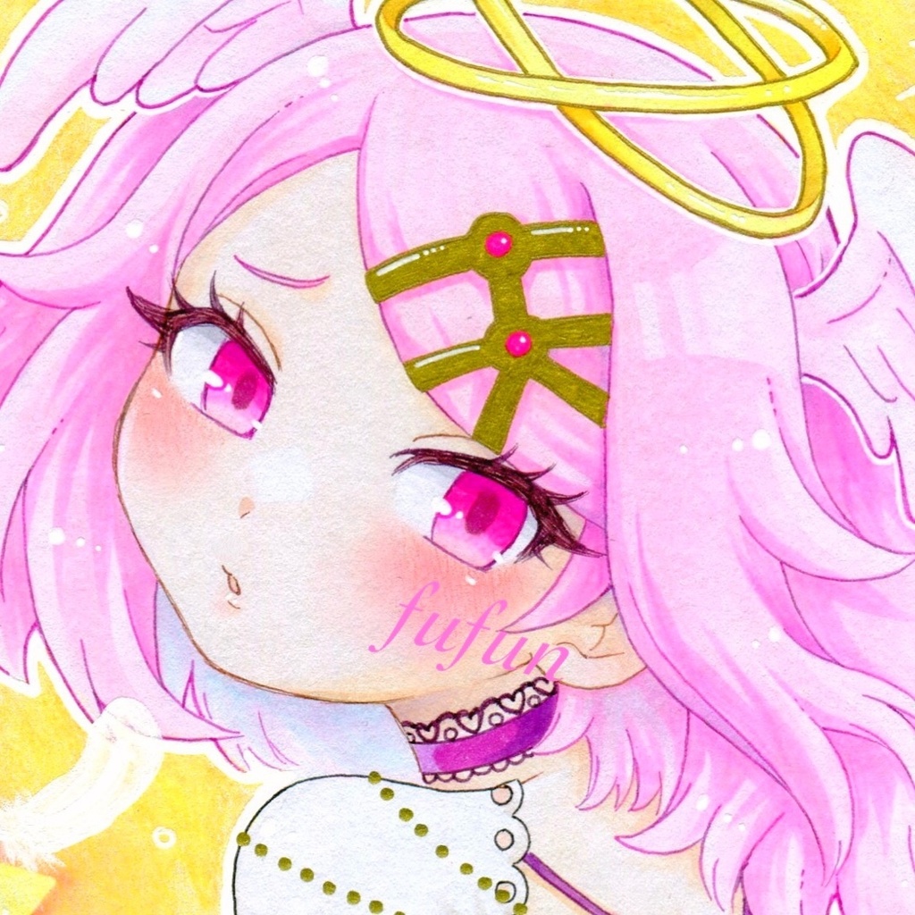 手描きイラスト　麻雀ファイトガール　アマト・テンシ　原画
