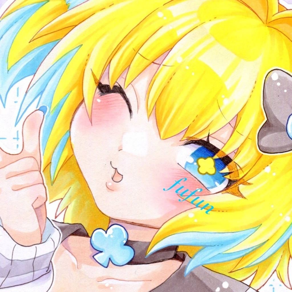 手描きイラスト ボンバーガール サキュバスギャル パイン 原画 色紙