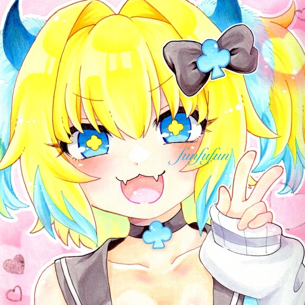 手描きイラスト ボンバーガール パイン サキュバスギャル