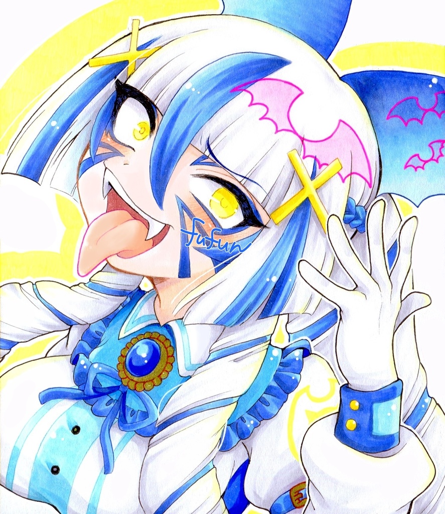 手描きイラスト チェイスチェイスジョーカーズ 悪亜チノン サカサマフォーム 色紙