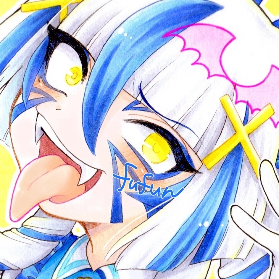 手描きイラスト　チェイスチェイスジョーカーズ　悪亜チノン　サカサマフォーム　色紙