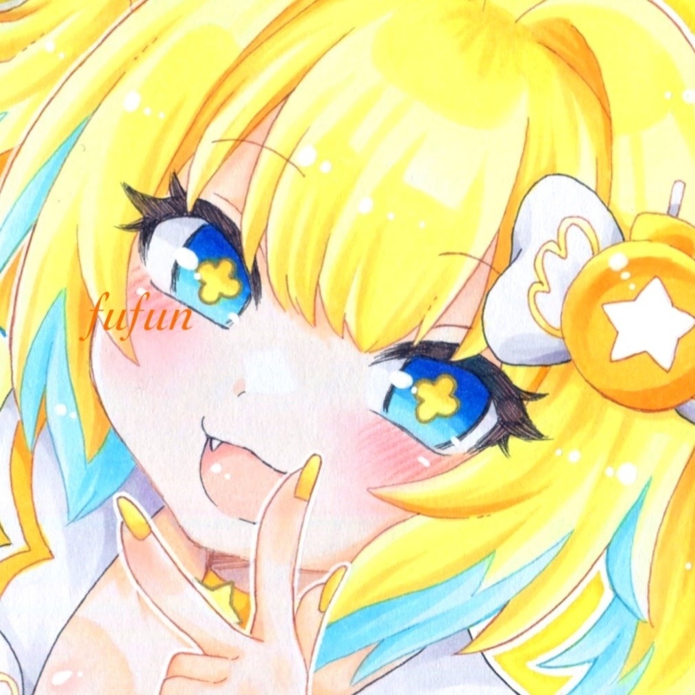 手描きイラスト ボンバーガール 魔法少女 パイン 色紙