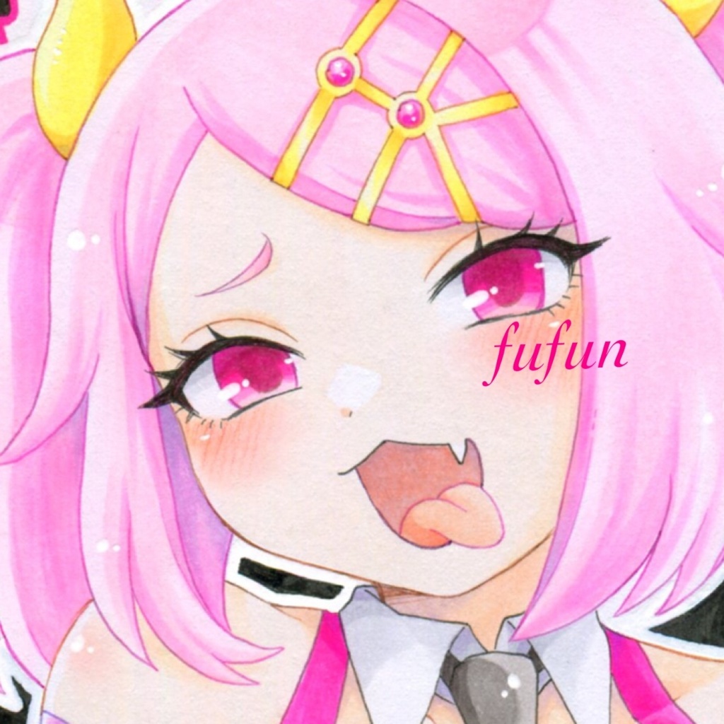 手描きイラスト　麻雀ファイトガール　アマトテンシ　サキュバスチア　色紙