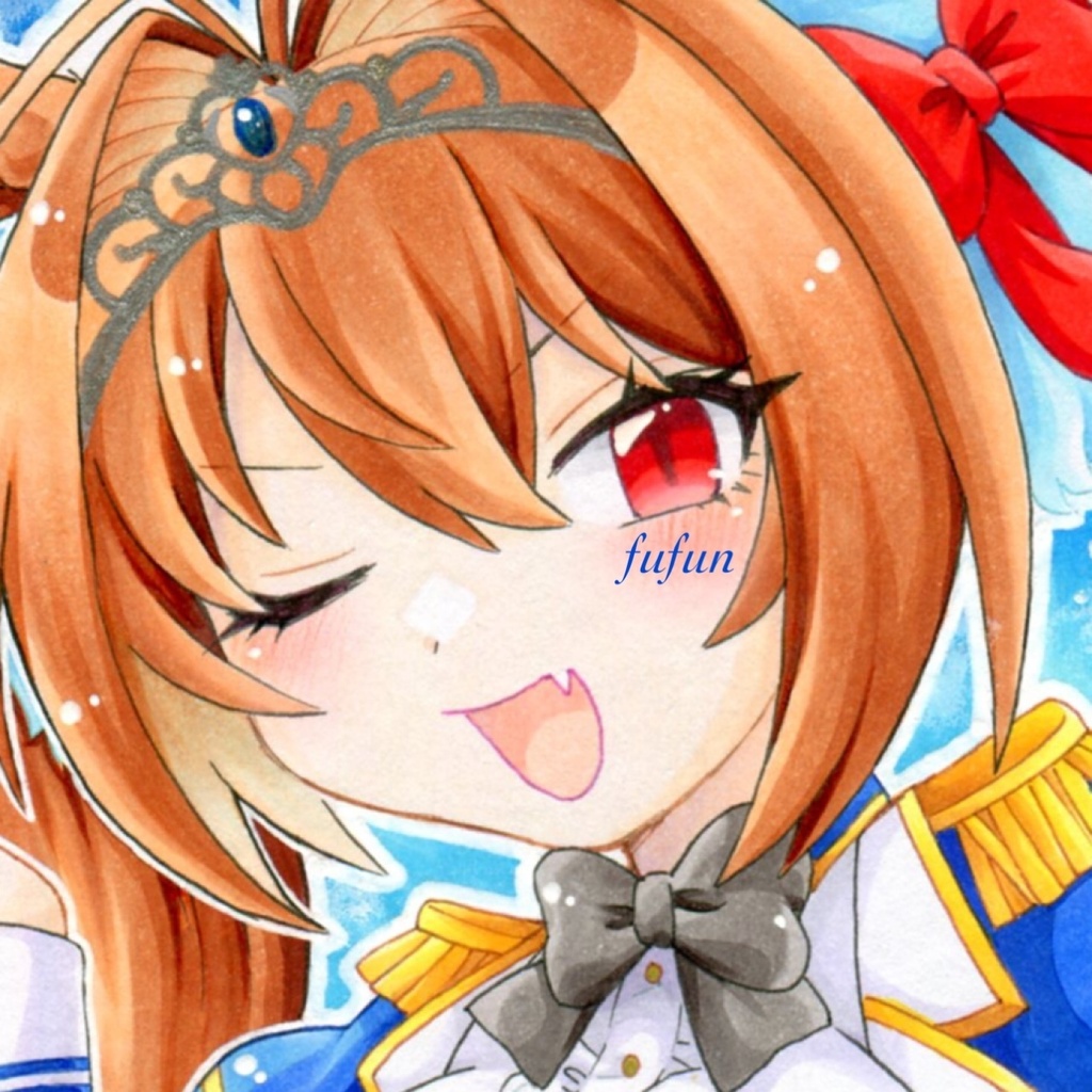 手描きイラスト　ウマ娘　ダイワスカーレット　色紙