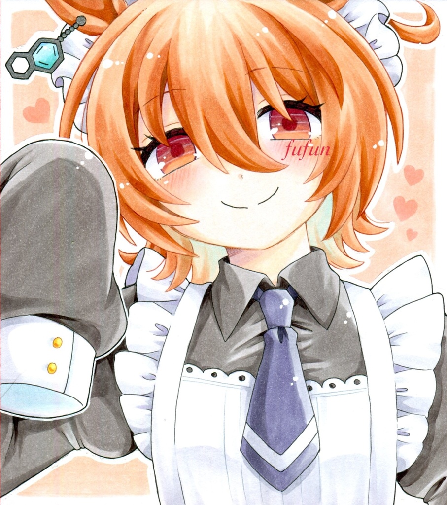 手描きイラスト ウマ娘 メイド アグネスタキオン 色紙