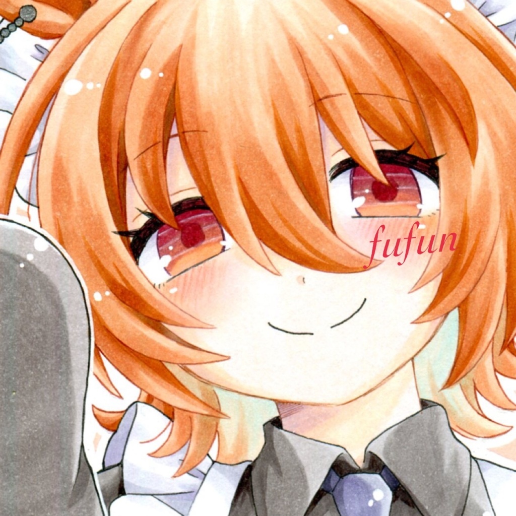 手描きイラスト　ウマ娘　メイド　アグネスタキオン　色紙