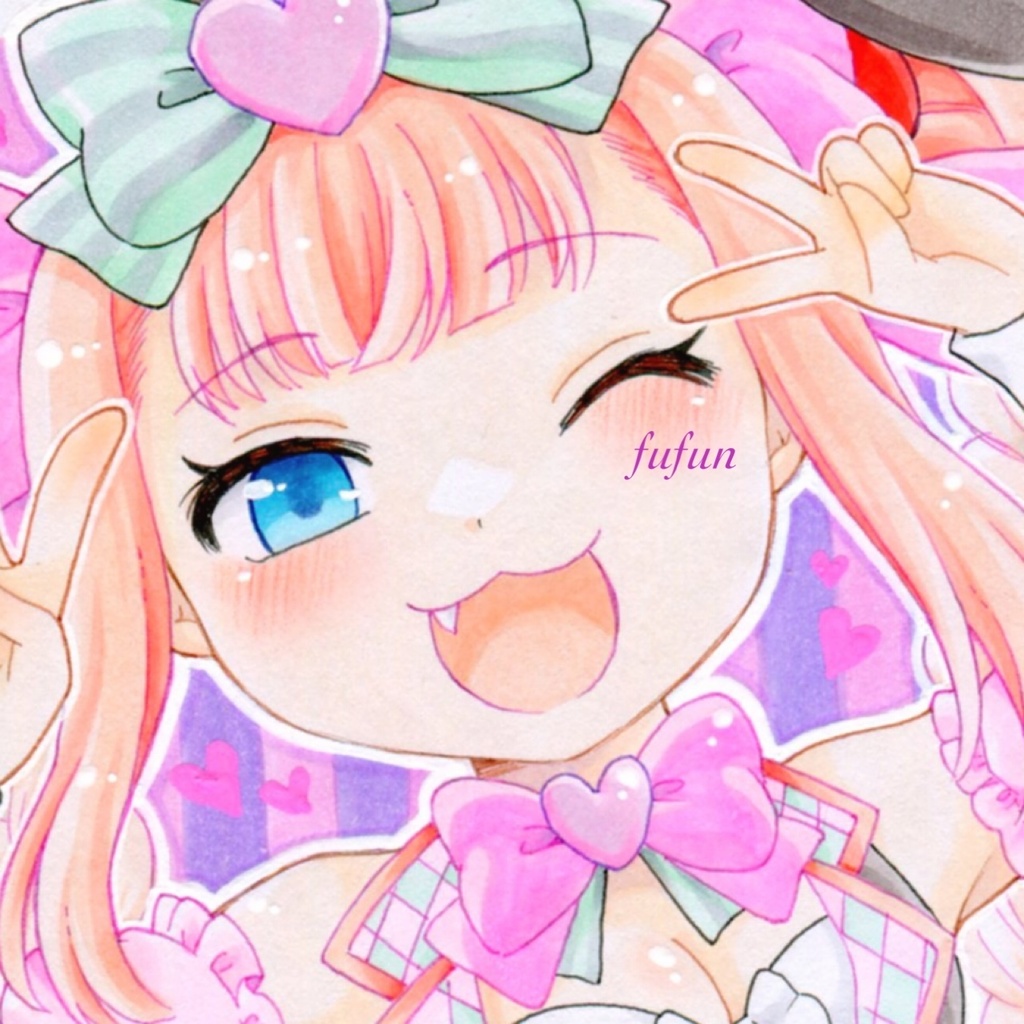 手描きイラスト　ボンバーガール　モモコ　マジシャン　色紙