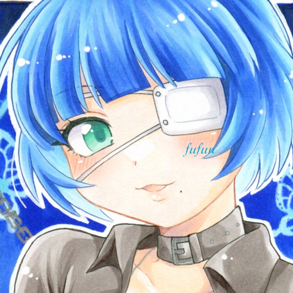 手描きイラスト　同人　一騎当千　呂蒙子明　色紙