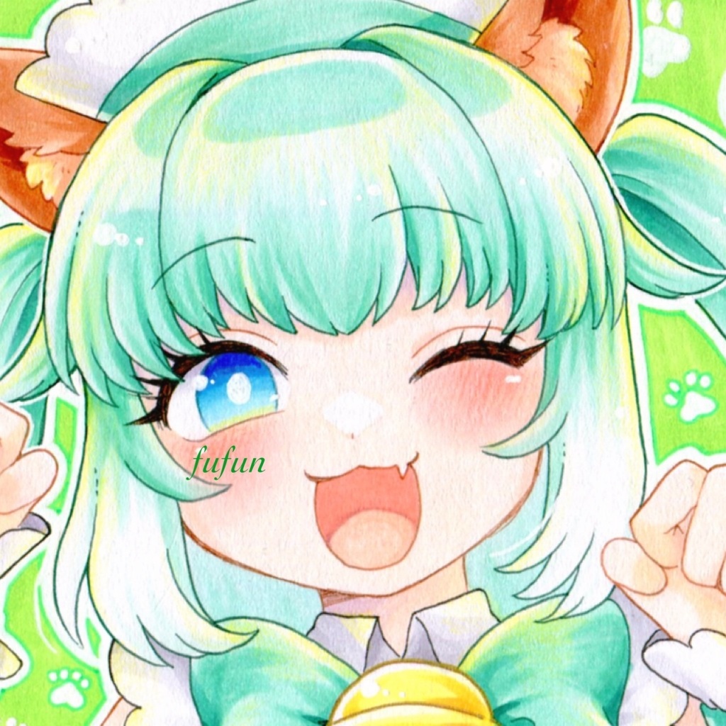 手描きイラスト　ボンバーガール　メロン　スク水メイド