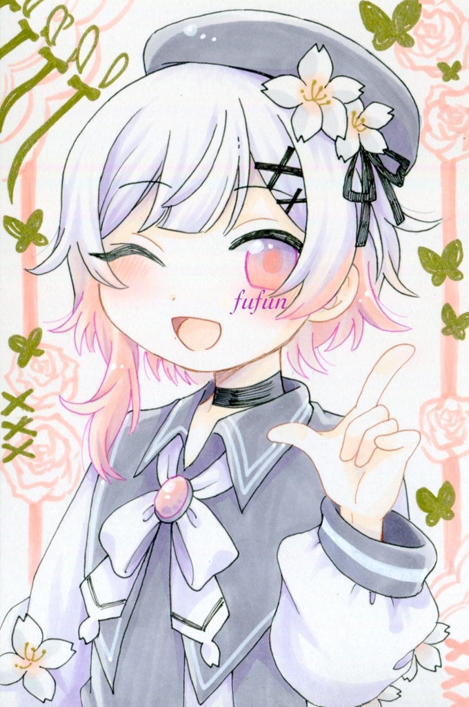 手描きイラスト 魔法少女ノ魔女裁判 まのさば 夏目アンアン 二階堂ヒロ