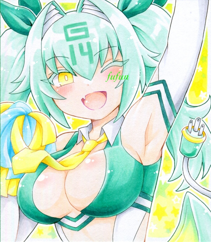 手描きイラスト 麻雀ファイトガール G-14 イヨ サキュバスチアコス