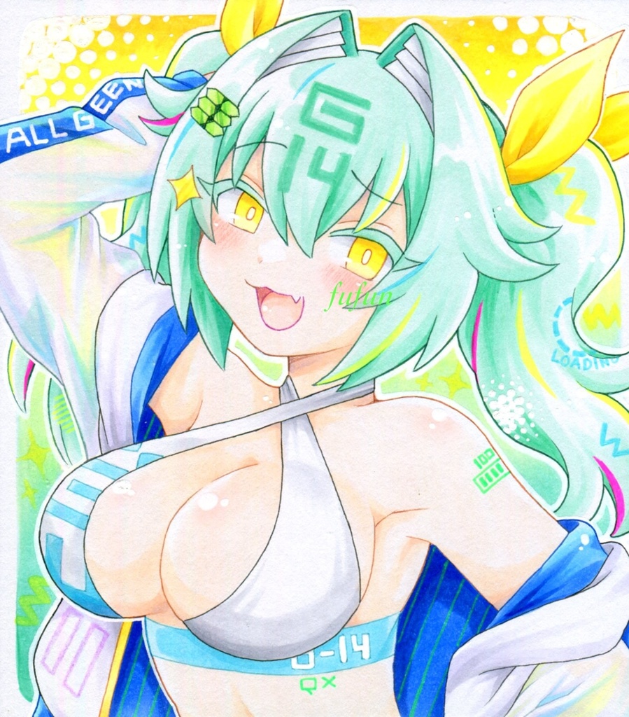 手描きイラスト 麻雀ファイトガール G-14 イヨ