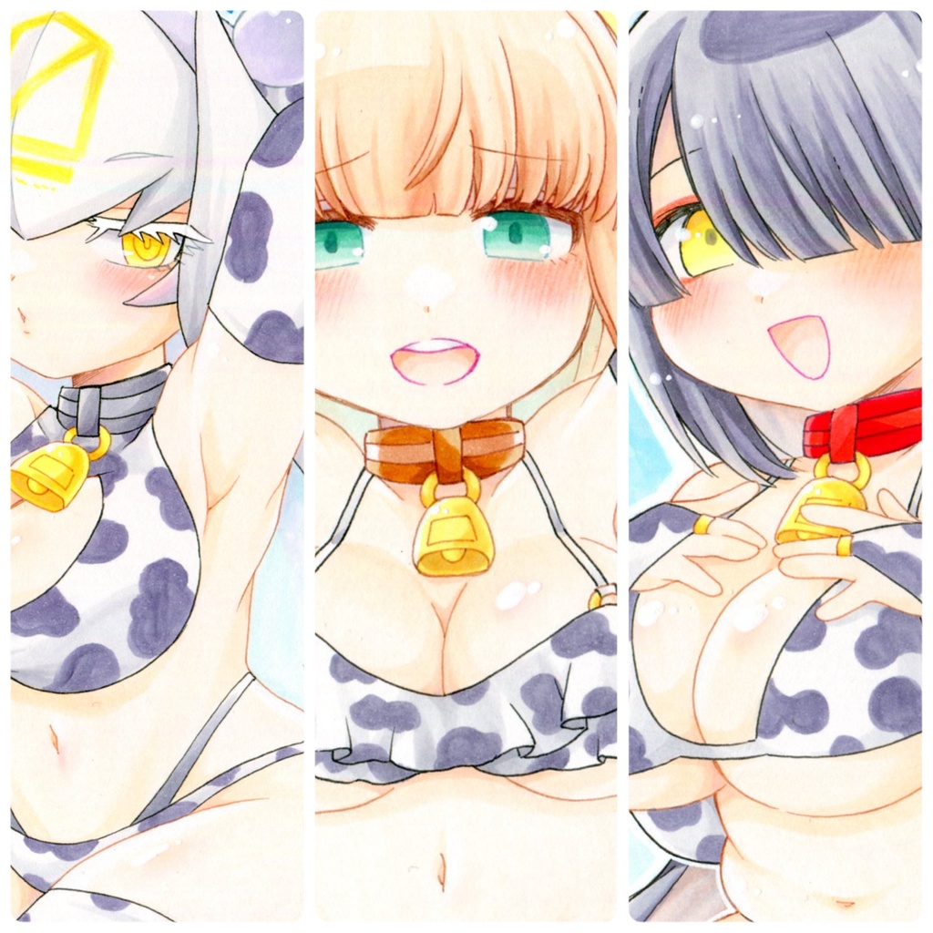 手描きイラスト　ボンバーガール　カウカウガール　シルヴァ　セピア　ヒイロ