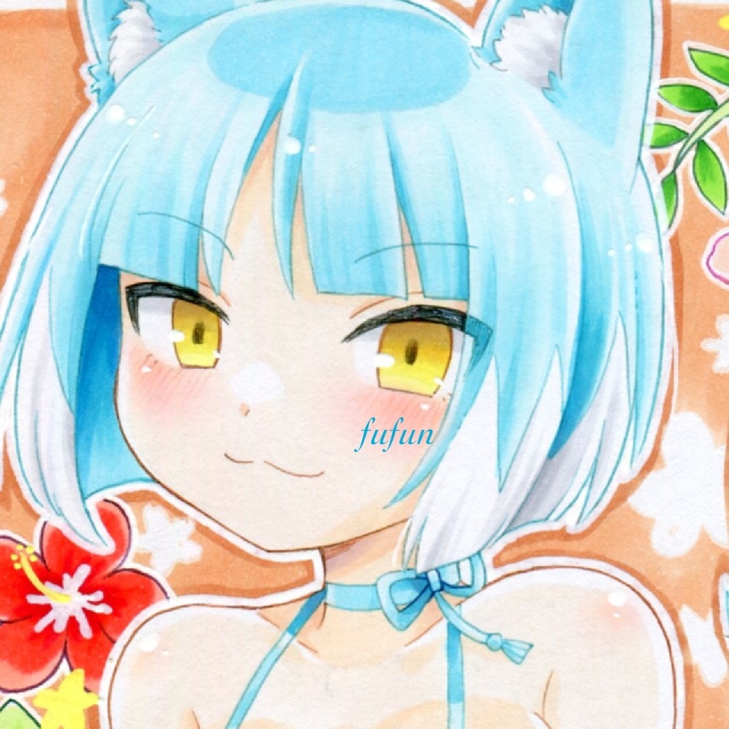 手描きイラスト　ボンバーガール　アサギ　水着