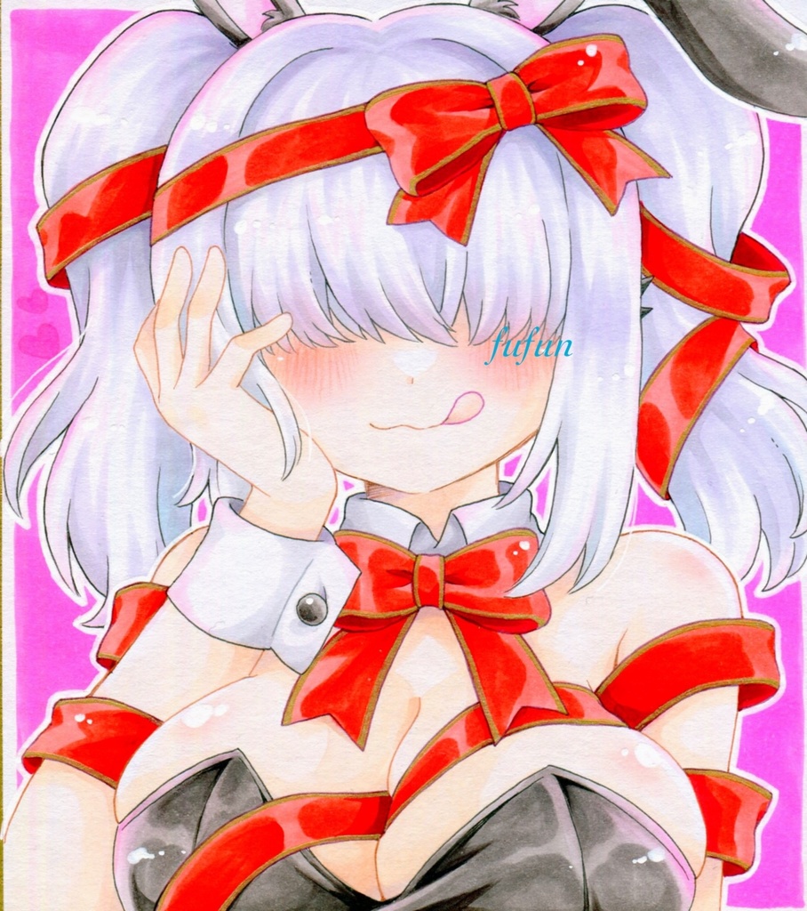 手描きイラスト 麻雀ファイトガール タテナオリ・イッパツ バニーガール