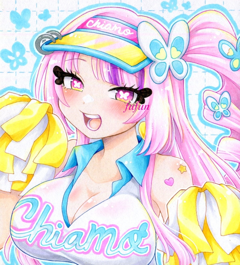 手描きイラスト CCJ ボンバーガール 最愛チアモ チアガール