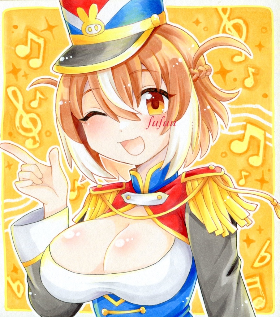 手描きイラスト 麻雀ファイトガール ヒヨリ マーチングバンド