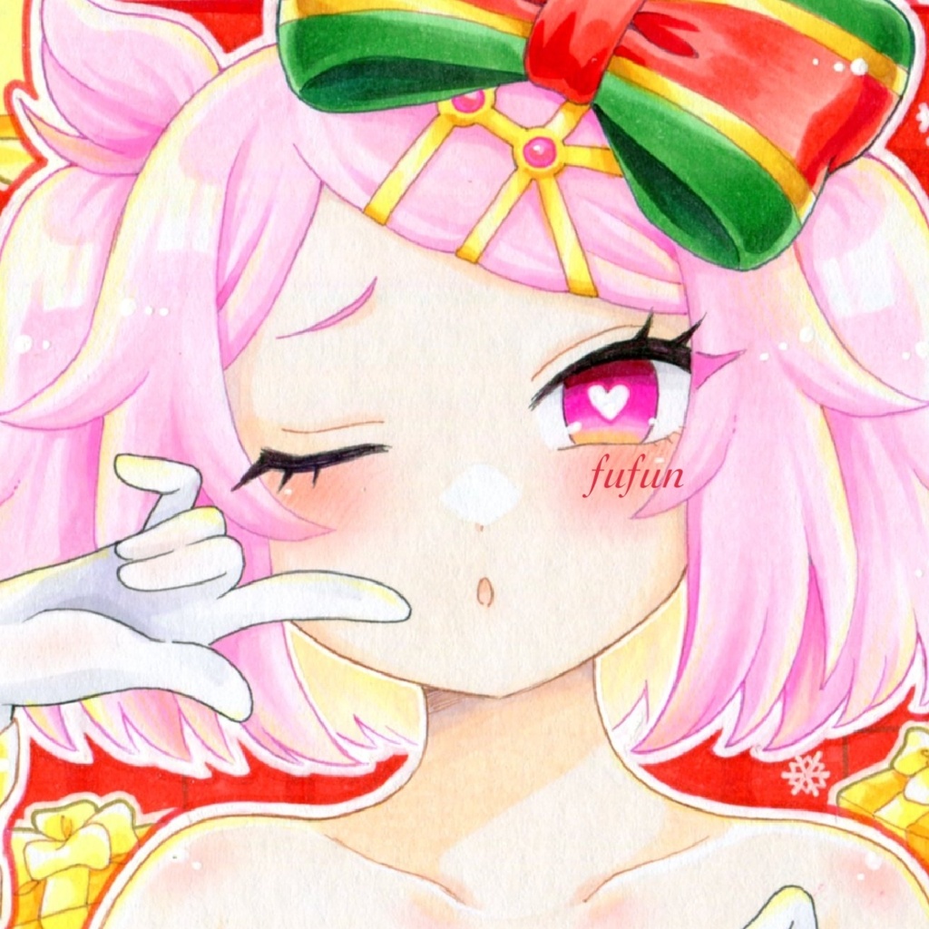 手描きイラスト 麻雀ファイトガール アマト・テンシ 施しクリスマス