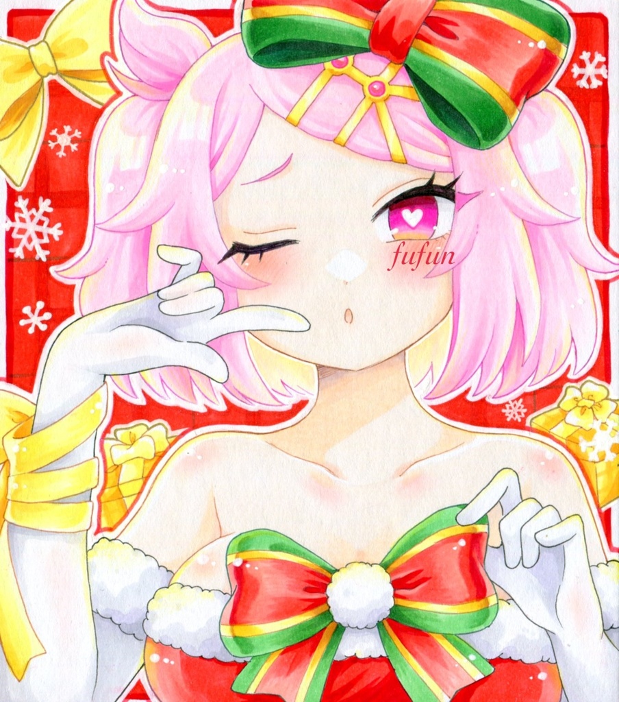 手描きイラスト 麻雀ファイトガール アマト・テンシ 施しクリスマス