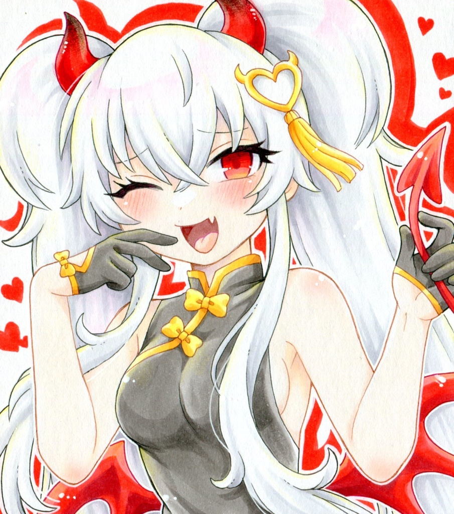 手描きイラスト ボンバーガール QMA グリムアロエ メイド