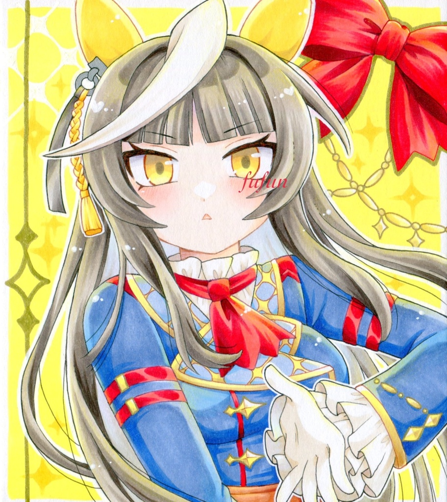 手描きイラスト ウマ娘 カルストンライトオ 色紙