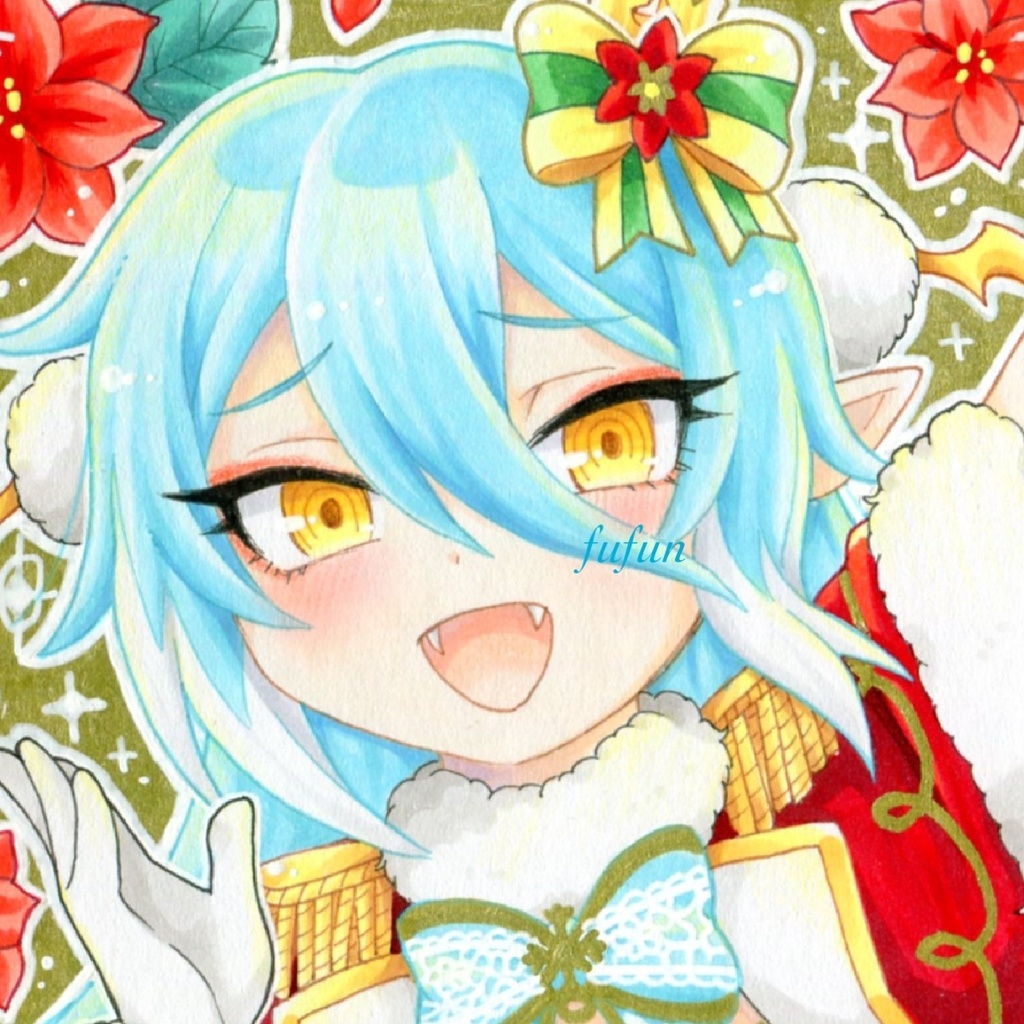 手描きイラスト　ボンバーガール　ブルーベリー