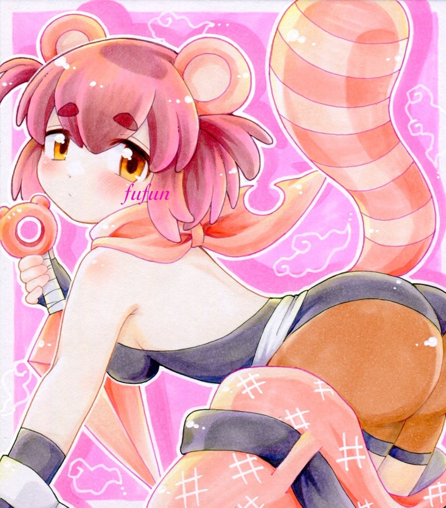 手描きイラスト ボンバーガール おはぎ