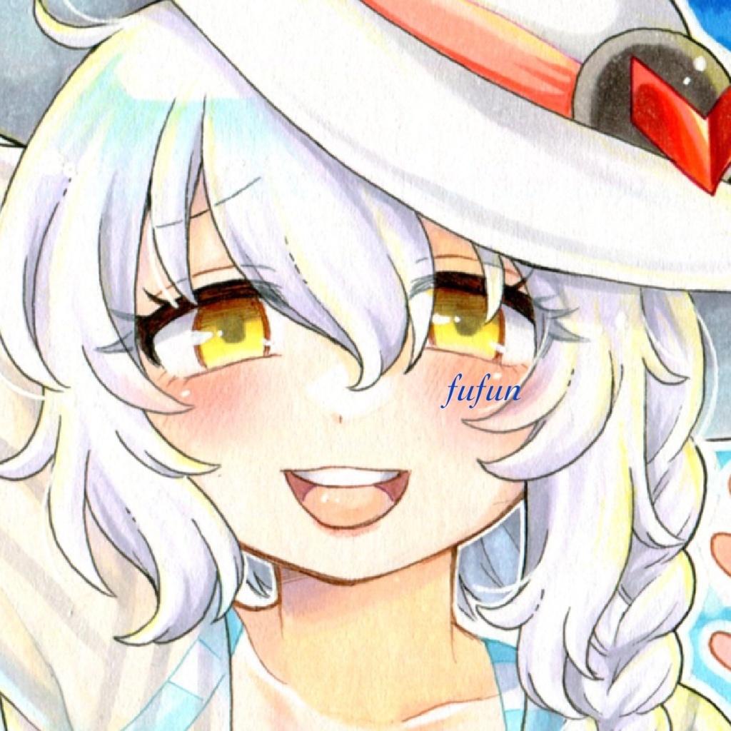 手描きイラスト　ボンバーガール　シロヱ　水着　色紙