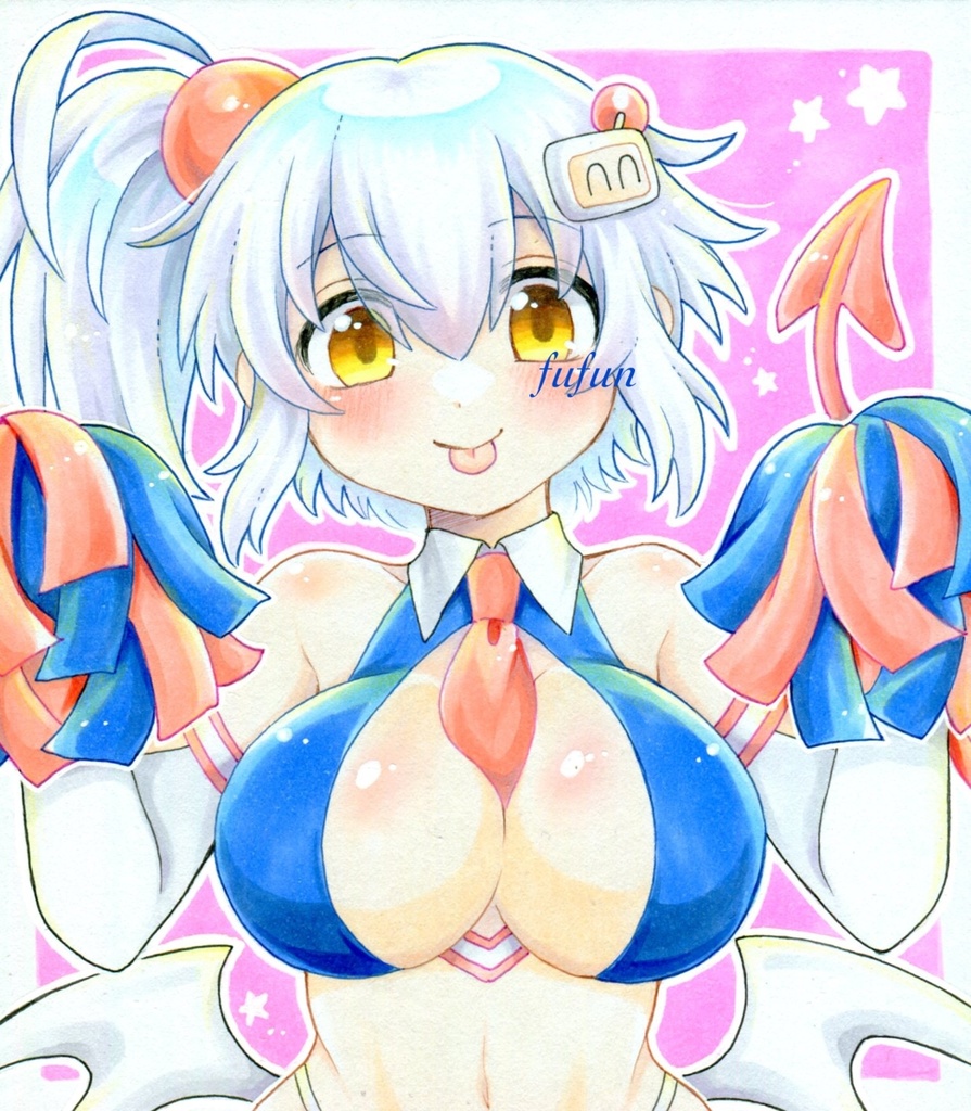 手描きイラスト ボンバーガール サキュバスチアコス シロ