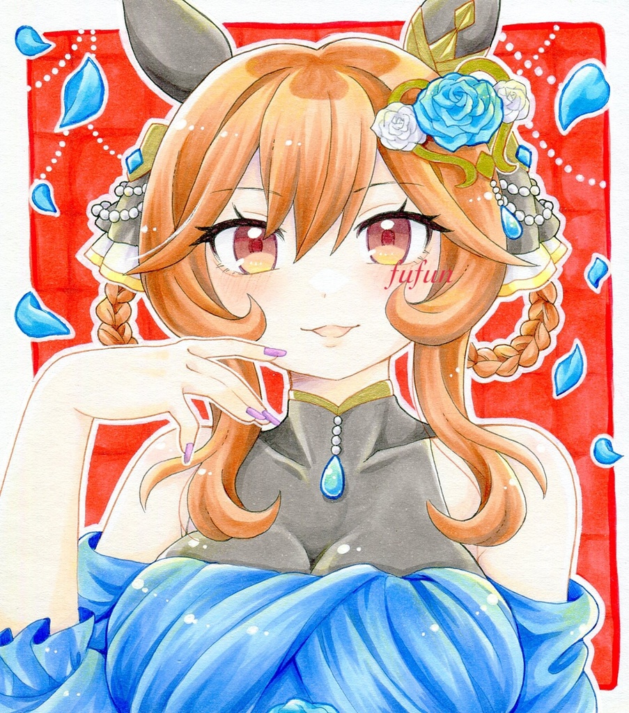 手描きイラスト ウマ娘 ジェンティルドンナ 色紙