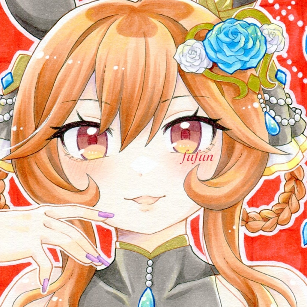 手描きイラスト ウマ娘 ジェンティルドンナ 色紙