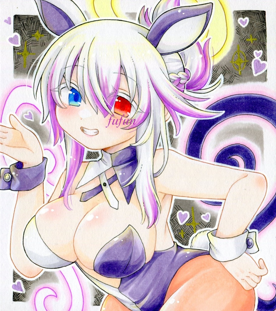 手描きイラスト ボンバーガール パプル バニー