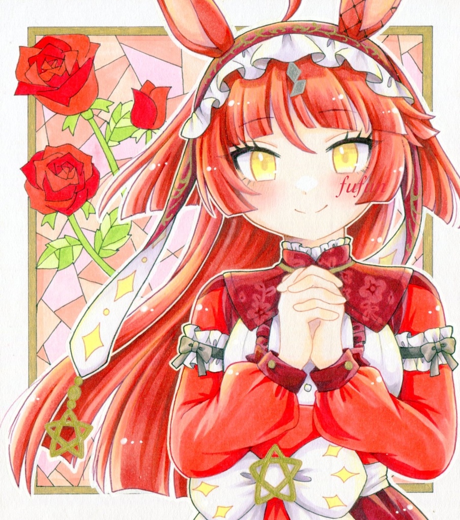 手描きイラスト ウマ娘 レッドディザイア 色紙