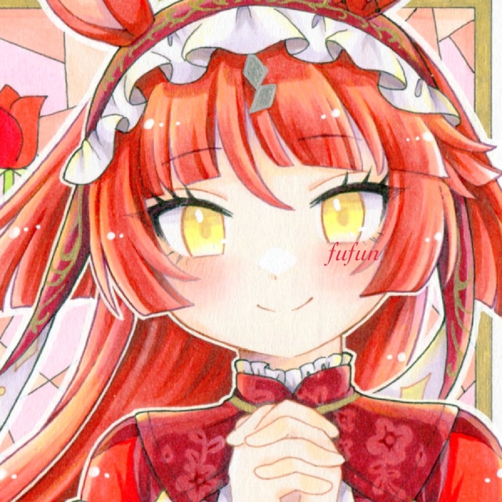 手描きイラスト　ウマ娘　レッドディザイア　色紙