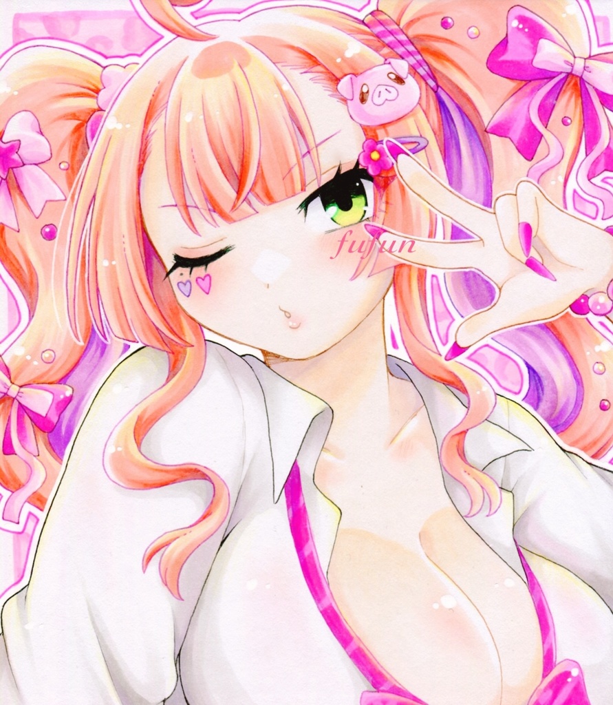 手描きイラスト 麻雀ファイトガール ミツモト・ココア ダイア ギャル