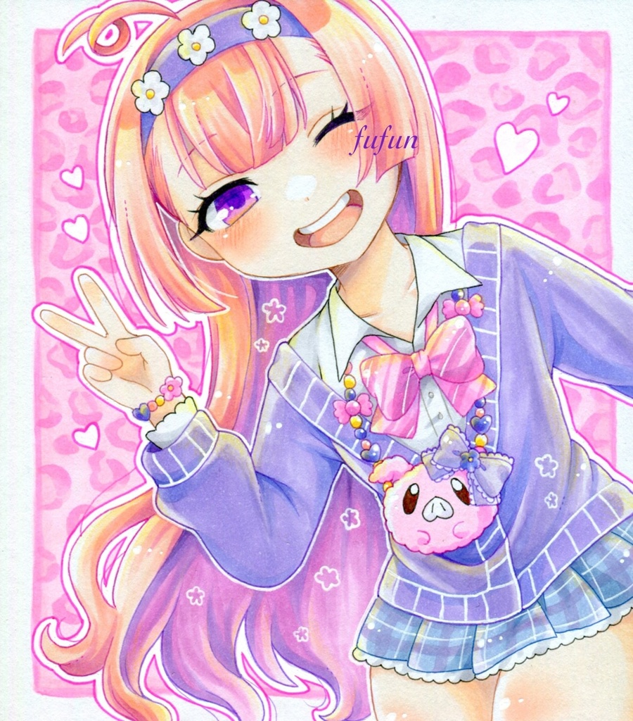 手描きイラスト 麻雀ファイトガール ミツモト・ココア ダイア ギャル