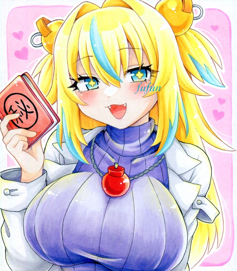 手描きイラスト ボンバーガール 未来大人パイン 色紙