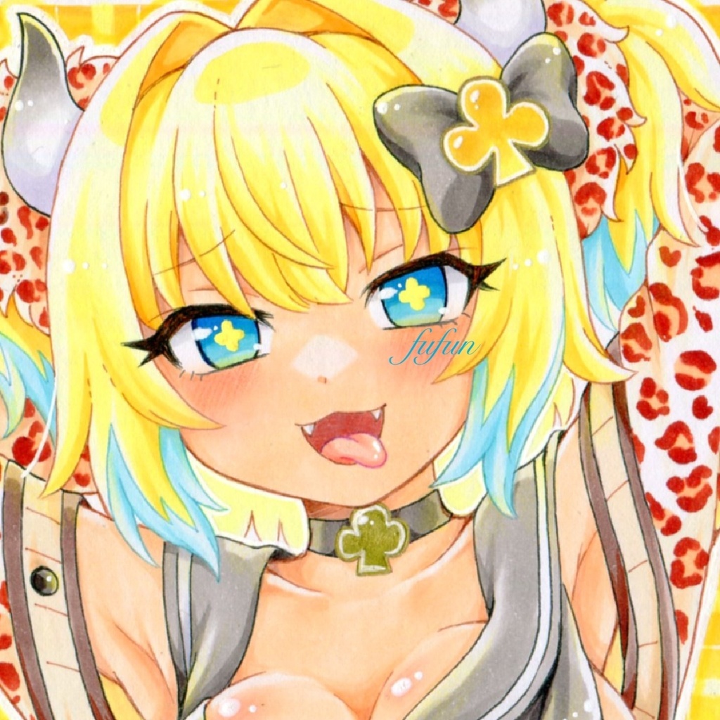 手描きイラスト ボンバーガール パイン 褐色ギャル