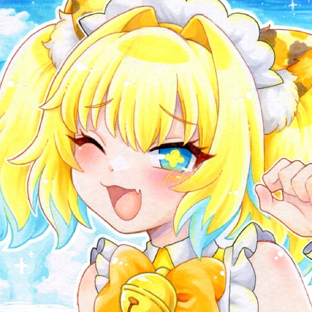 手描きイラスト　パイン　水着