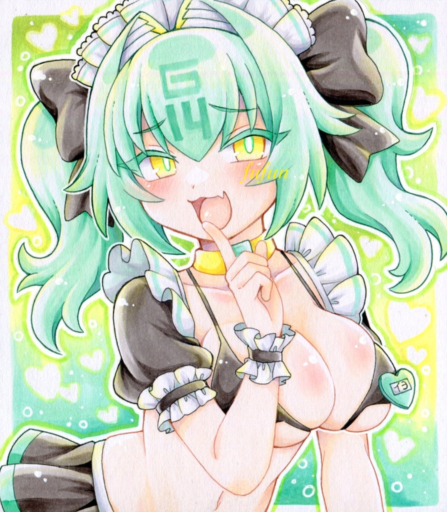 手描きイラスト 麻雀ファイトガール G-14 イヨ メイド 色紙