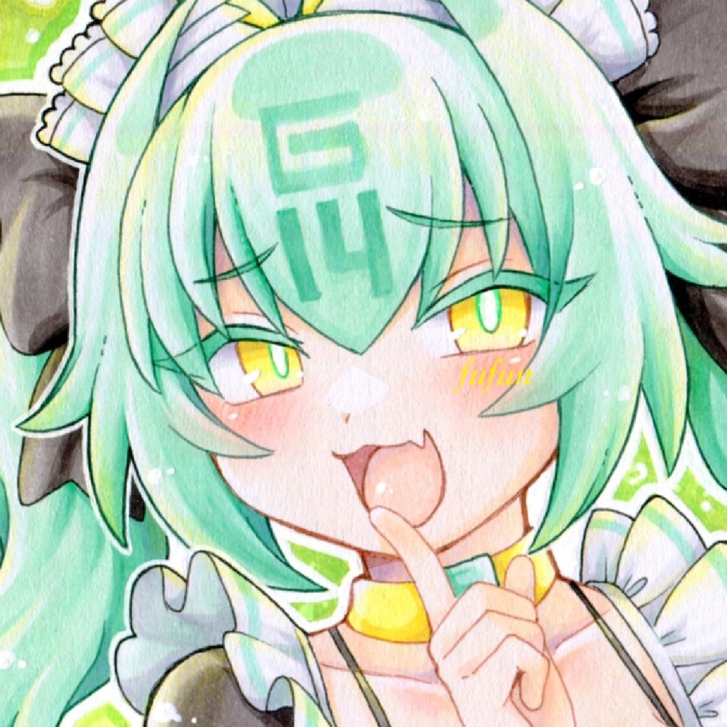 手描きイラスト　麻雀ファイトガール　G-14 イヨ　メイド　色紙