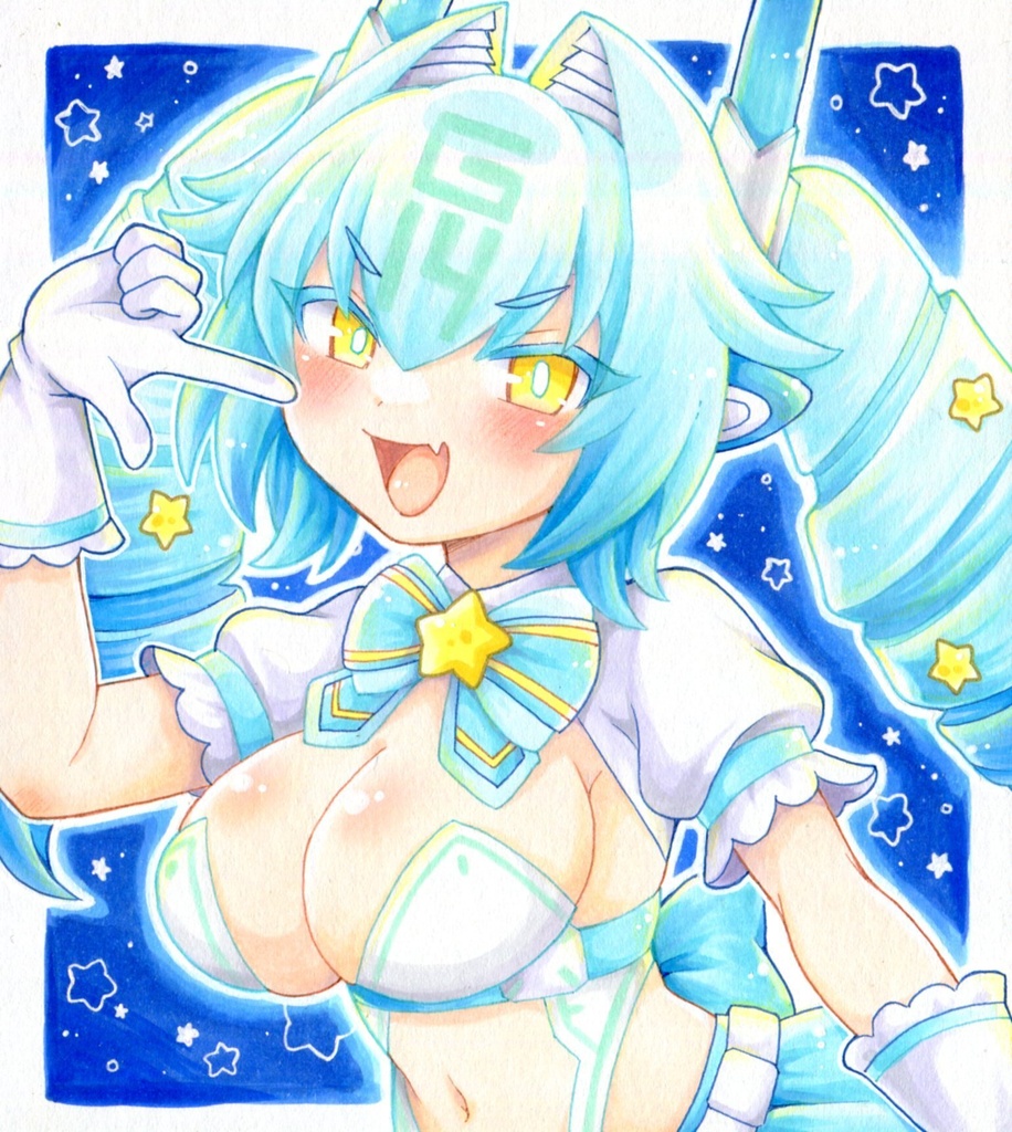 手描きイラスト 麻雀ファイトガール G-14 イヨ マジカル