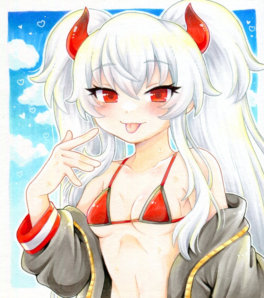 手描きイラスト ボンバーガール QMA グリムアロエ